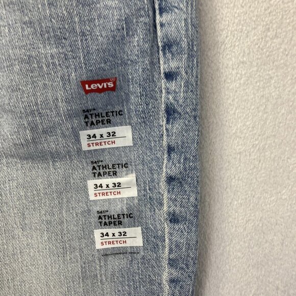 Levi's 541 Athletic Taper Jeans Mens 34x32 Light Wash Stretch Denim Eco Ease - Picture 7 of 16